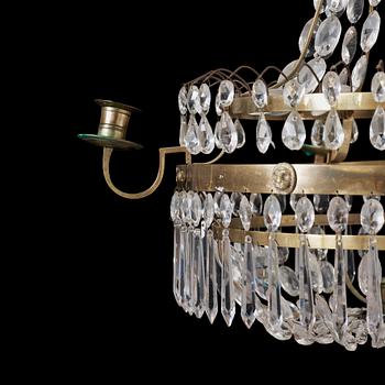 A late Gustavian circa 1800 five-light chandelier.