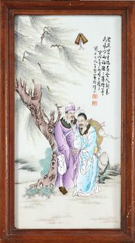 VÄGGPLATTOR, 4 st, porslin, Kina, 1900-tal.