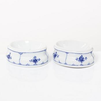 A Royal Copenhagen Denmark 'Blue Fluted' pair of salts, 19th century.