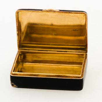 A CARTIER CASE, 18K gold, enamel, rose cut diamonds.