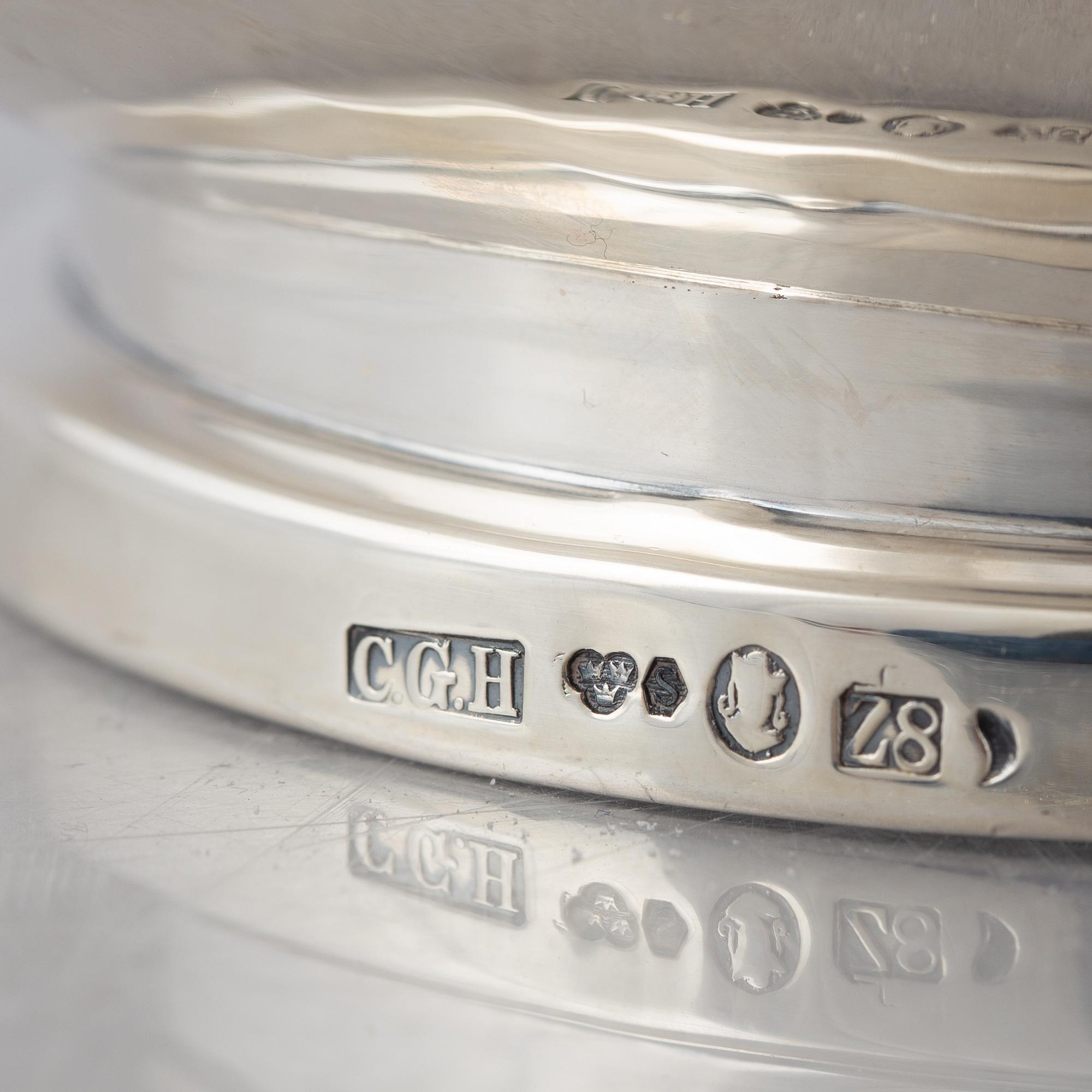 A silver bowl by C.G.Hallberg, Stockholm, Sweden, 1950.