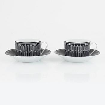 Hermès, tea cups with saucers, a pair, "H-Deco tea cup and saucer".