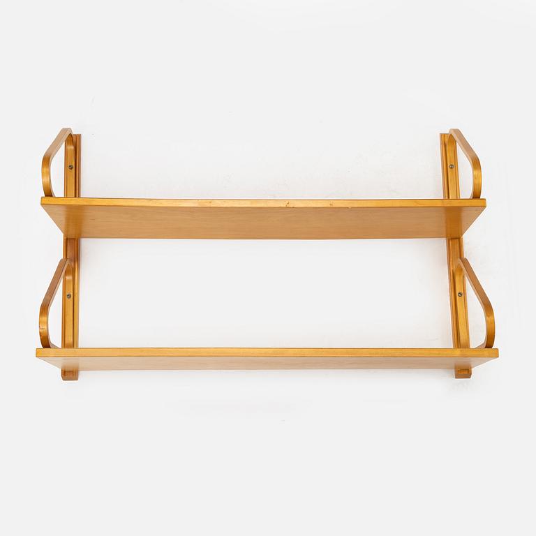 Alvar Aalto, a model 112B-2 birch wall shelf, Svenska Artek, Aalto Design, Hedemora, 1945-56.