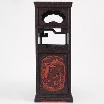 A lacquer display cabinet, late 19th Century.