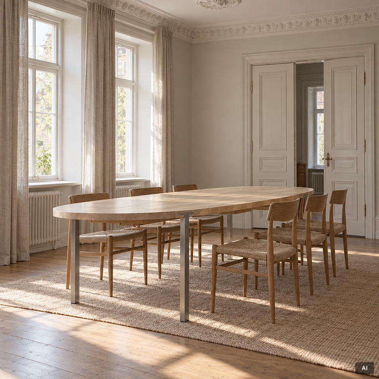 Nissen & Gehl, A model GM 210 dining table, Naver Collection, Gramrode Møbelfabrik, Denmark, 2018.