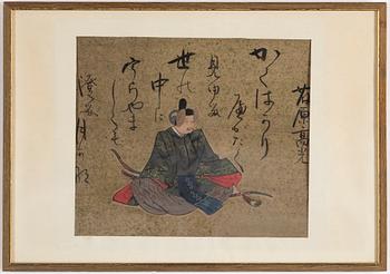 Two Japanese paintings, ink and color on paper, 19th century.