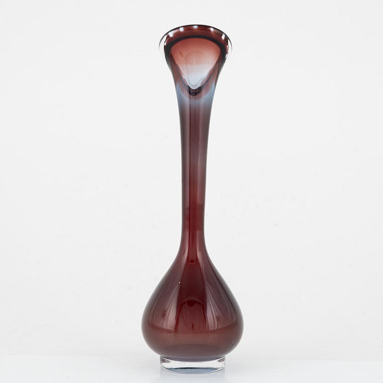 Nils Landberg, vases, 7 pieces, glass, "Tan-si", Orrefors, around the mid-20th century.