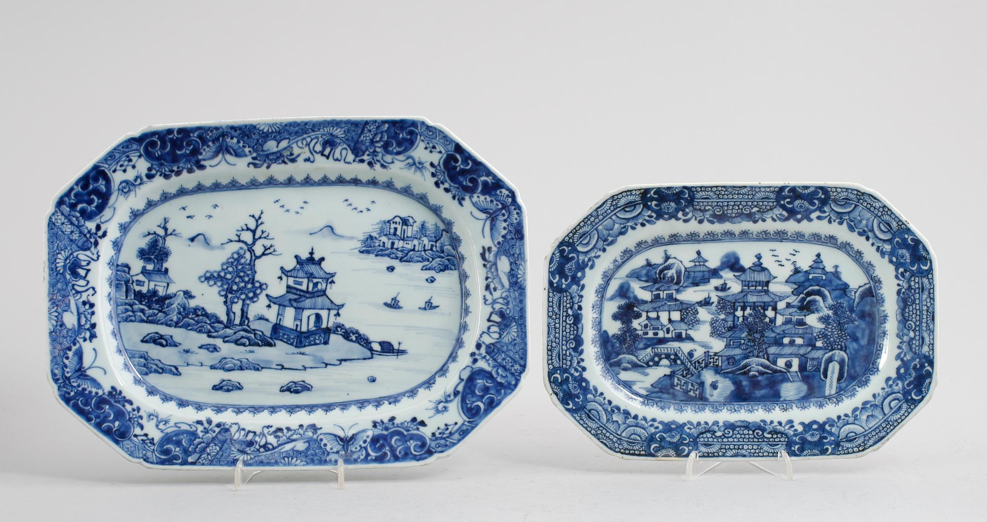 STEKFAT, 2 st, porslin, Kina, Qianlong 1736-1795.