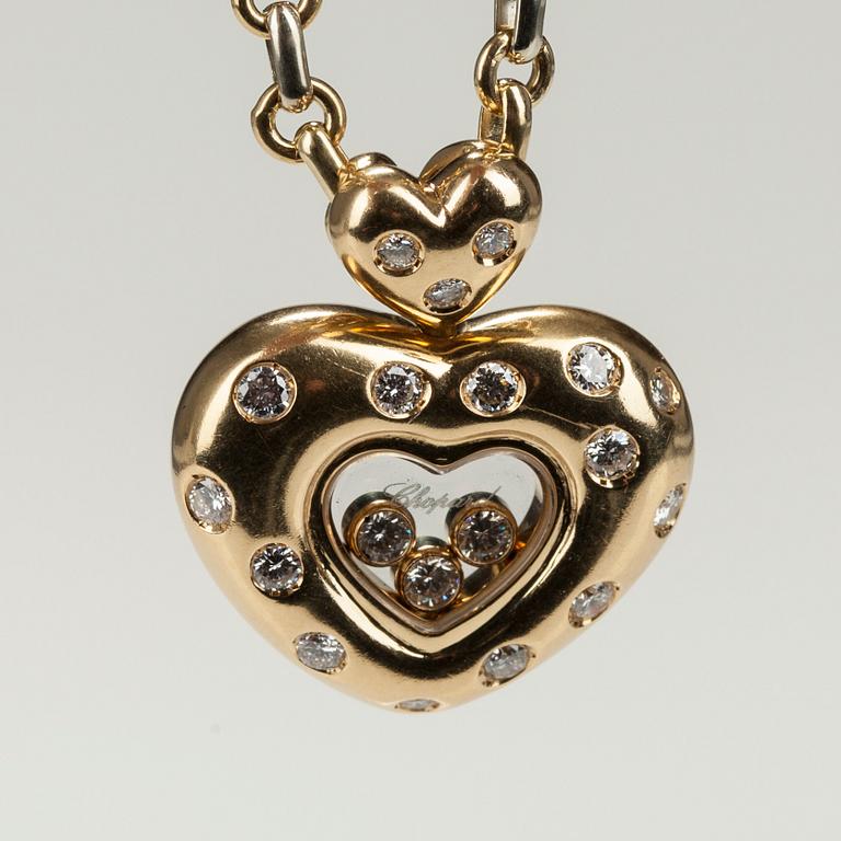 HALSSMYCKE, Chopard "Happy Diamonds", 18K tvåfärgsguld, diamanter tot. ca 0,65 ct. Vikt. 22,7 g. Original etui.