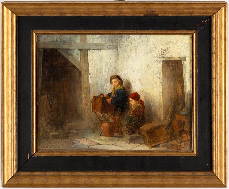 Anders Gustaf Koskull, oil on panel, signed.