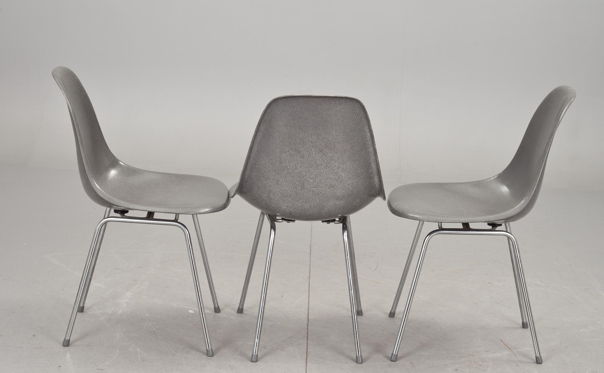 STOLAR, 3 st, Charles & Ray Eames för Herman Miller, 1950/60-tal.