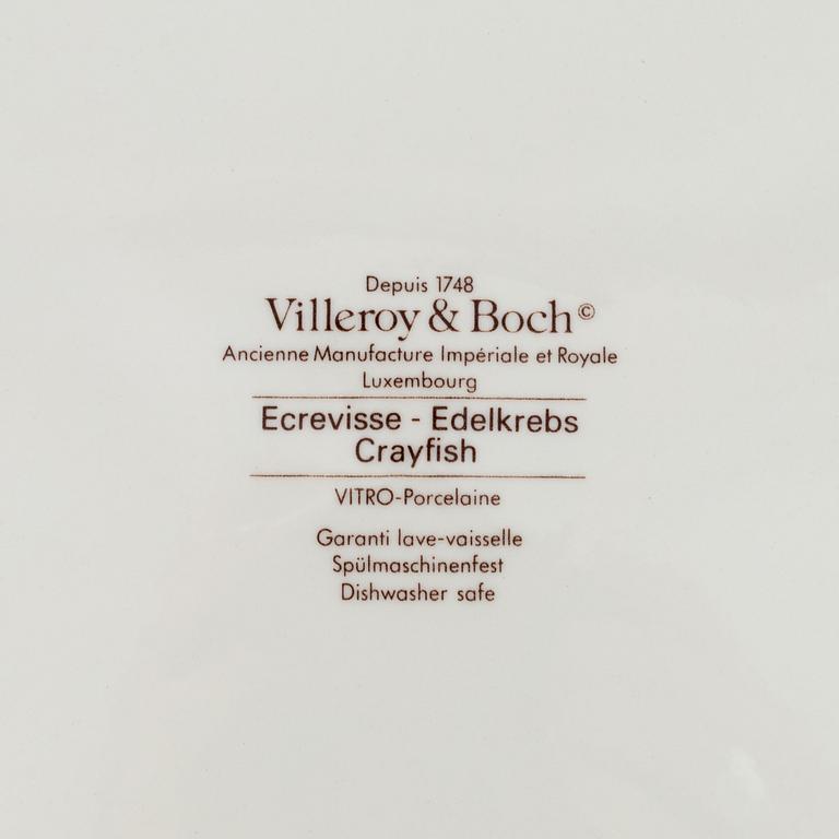 Plates 14 pieces, porcelain, "Ecrevisse-Edelkrebs-Crayfish", Villeroy & Boch.