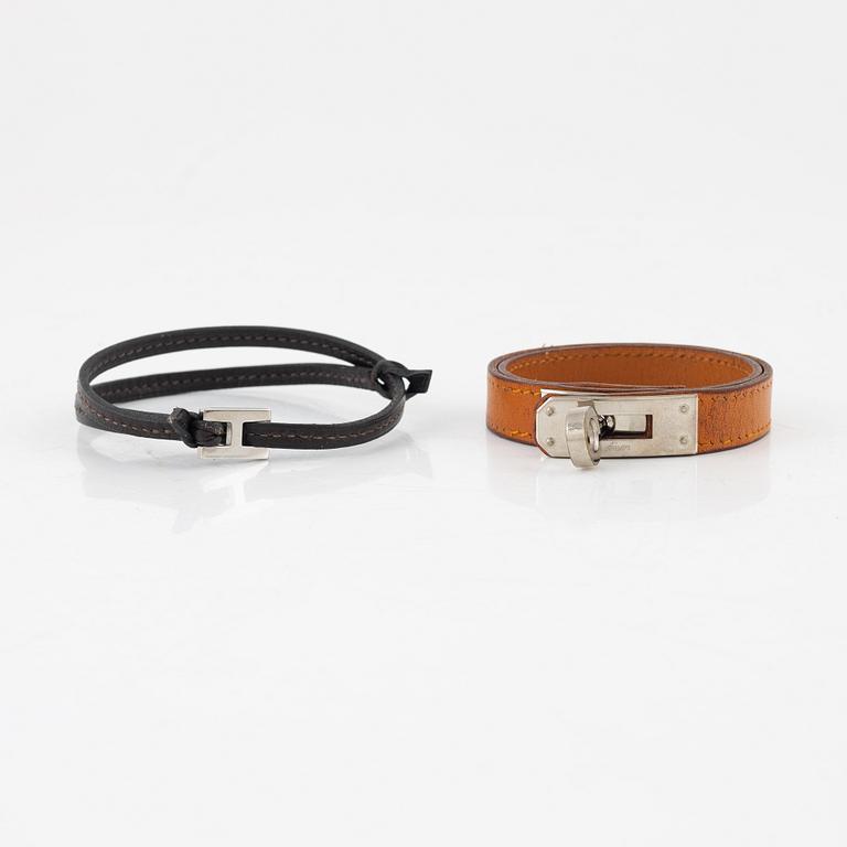 Hermès, Two leather bracelets.