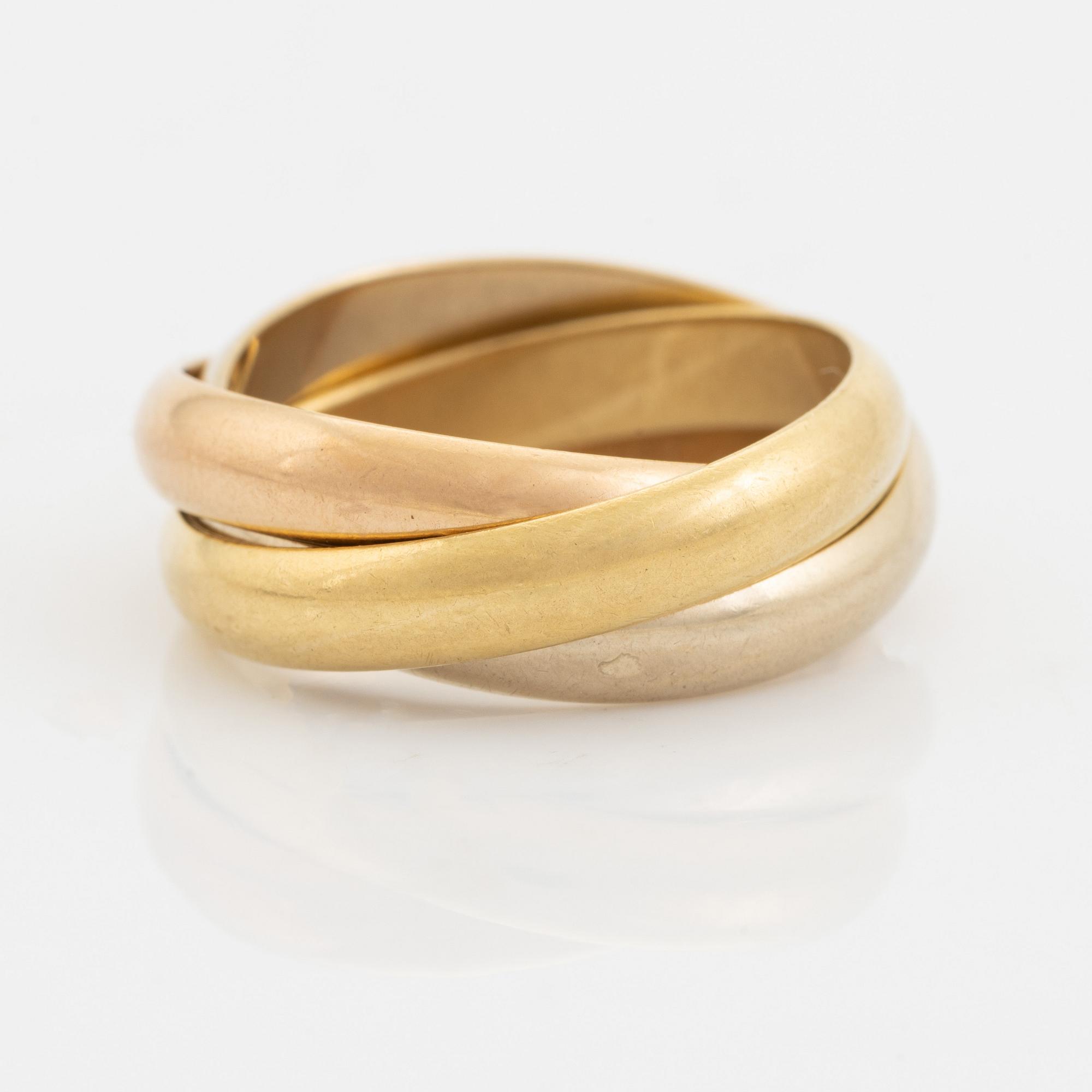 Cartier, ring, "Trinity", 18K tri-coloured gold.