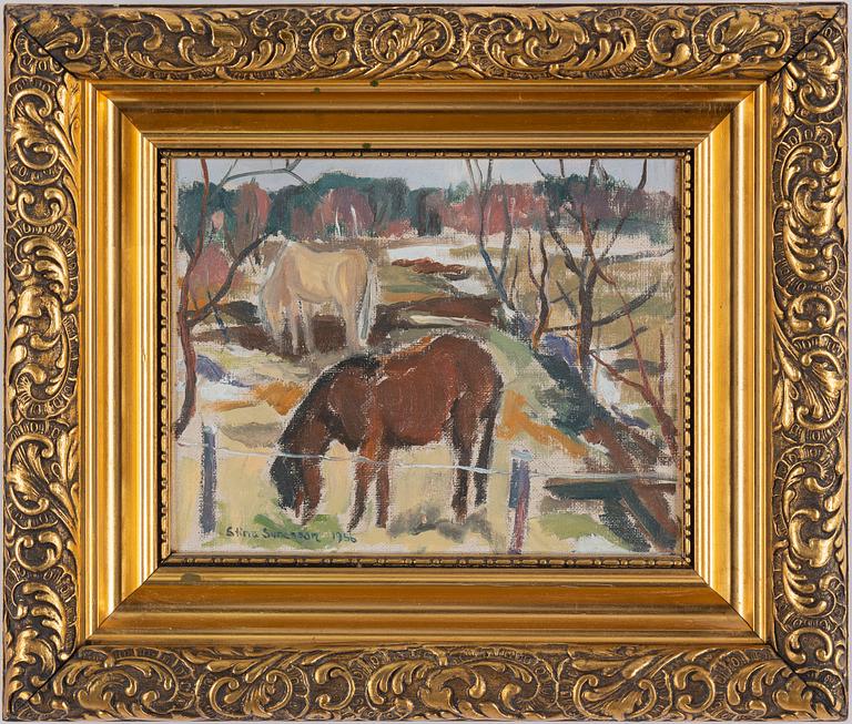STINA SUNESSON, oil on canvas, signed and dated 1956.