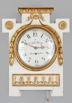 A Gustavian 18th century wall clock by N. Berg.