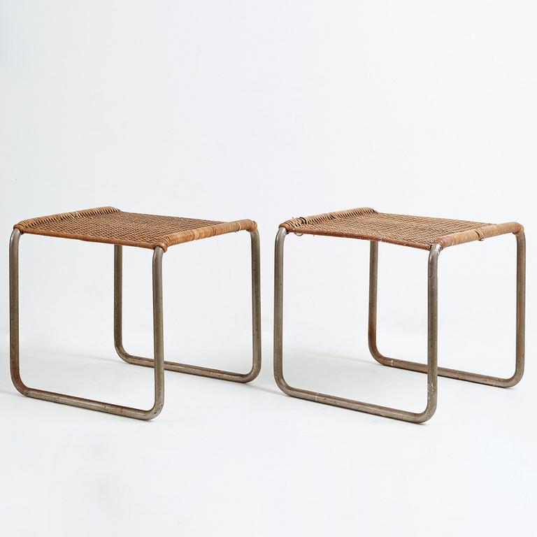 LUDWIG MIES VAN DER ROHE, a pair stools, "MR 1" Berliner Metallgewerbe Josef Müller or Bamberg Metallwerkstatten.