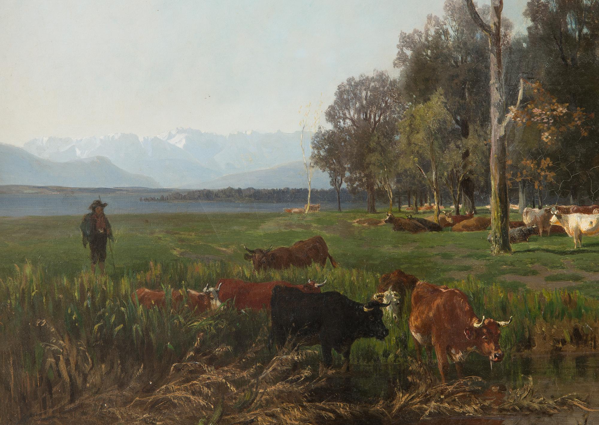Amalia von Schwerin, Landscape with Cattle.