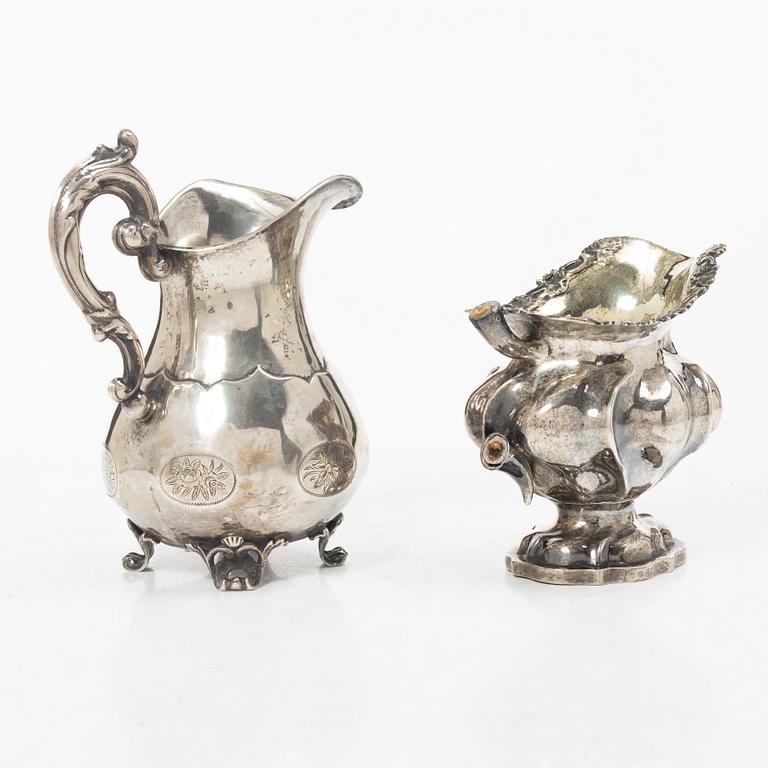 Nyrokoko, 1820, Creamers, 2 pcs, silver, GT Folcker, Stockholm 1857, respectively Moscow, Russia 1844.