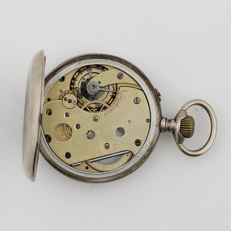 HERRFICKUR, silver, Halda Fickurfabrik, numrerad 1467. Boetten stämplad år 1895. Vikt ca 94 gram.