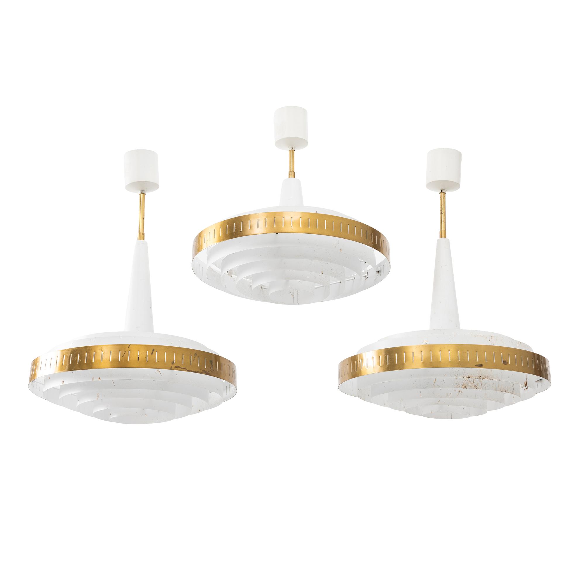 Ceiling lamps, 3 pcs, 1950s/60s.