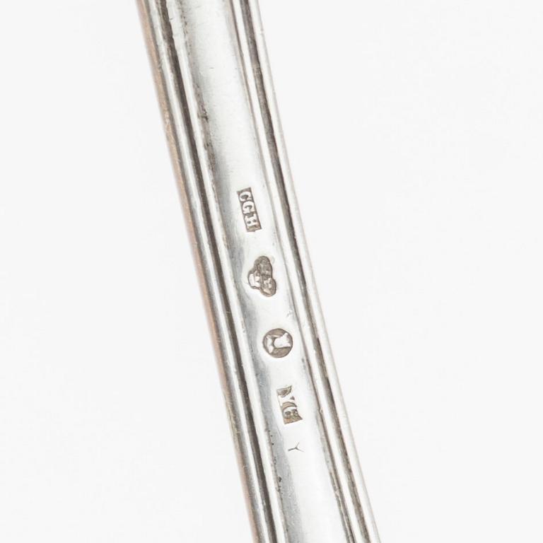 Bestick, 23 st, silver, "Fransk Lilja", C.G.Hallberg, Stockholm, 1901.