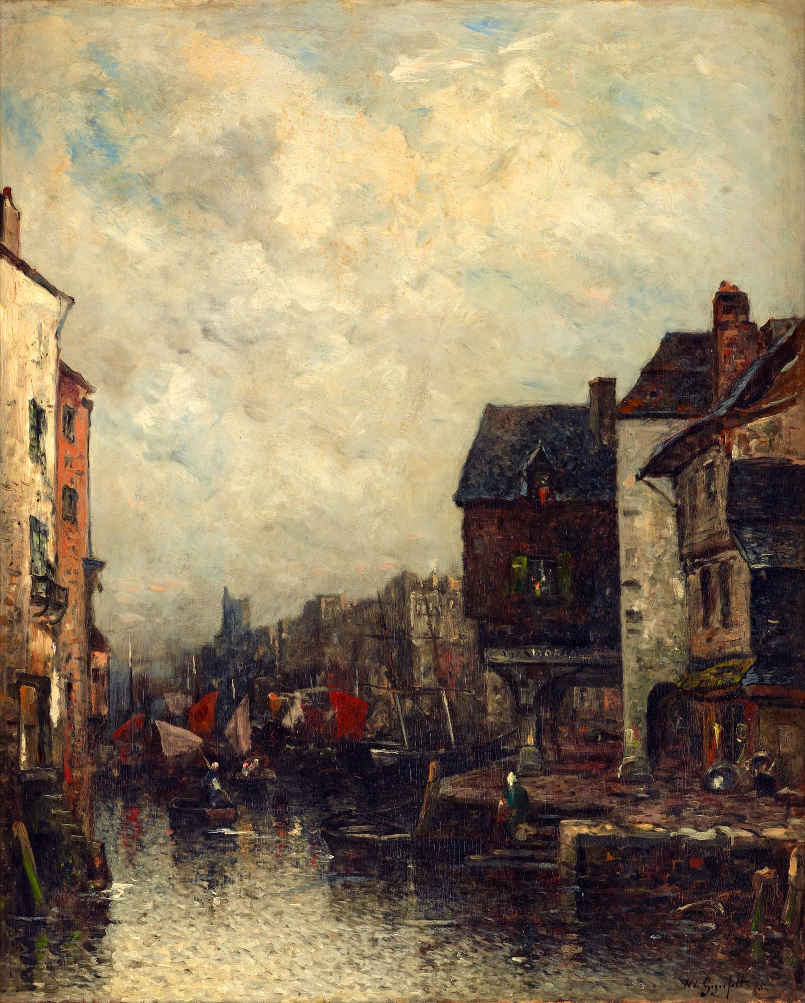 Wilhelm von Gegerfelt, Dutch canal scene.