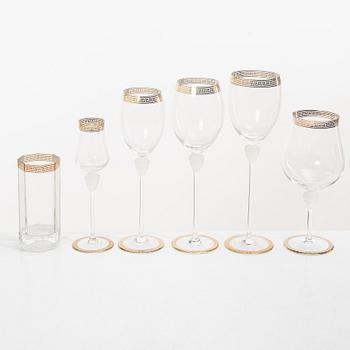 Versace, glass service, 46 pieces, "Medusa", Rosenthal.