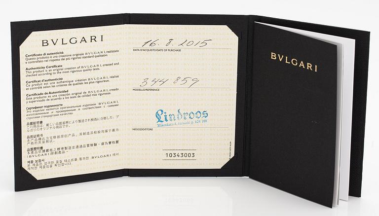 Bulgari, An 18K gold ring "Parentesi" with a green quartz and ca. 0.70 ct of brilliant cut diamonds in total.