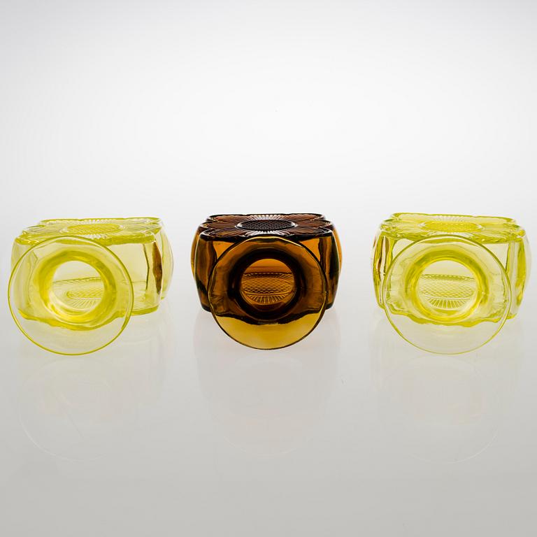 TAMARA ALADIN, VASER, 3 st, glas, "Amuletti", 1731, Riihimäen Lasi, 1971-1975.
