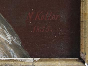 OKÄND KONSTNÄR, olja på duk, sign. "N. Koller" o dat. 1855.
