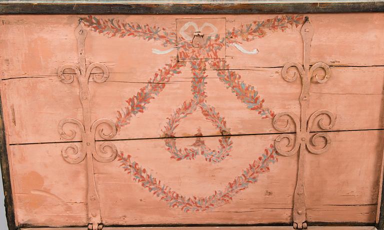 An 18th Century Wooden Chest.