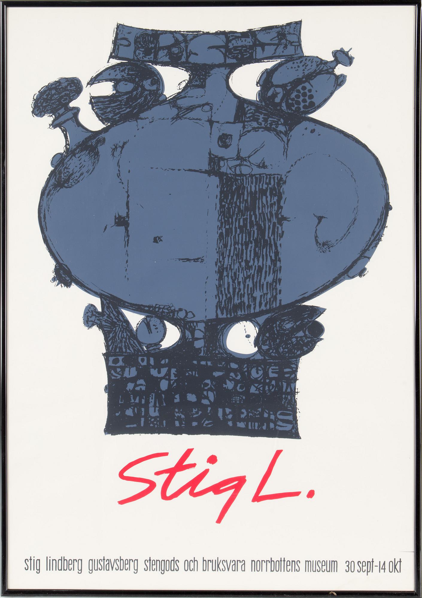 STIG LINDBERG, affisch, Gustavsberg, 1962.