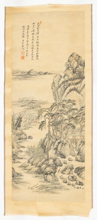 Zhang Ding, after, Mountainous riverscape.