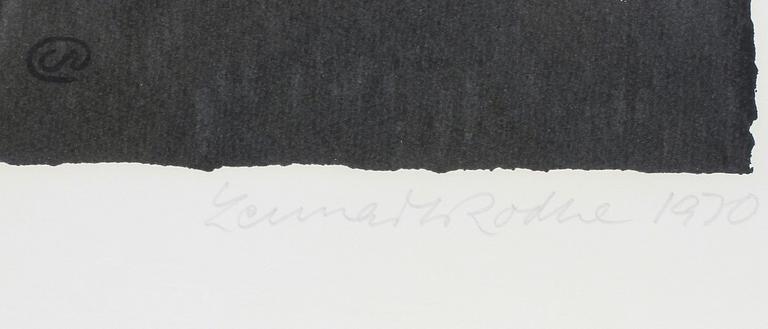LENNART RODHE, färglitografi. Sign och dat 1970.