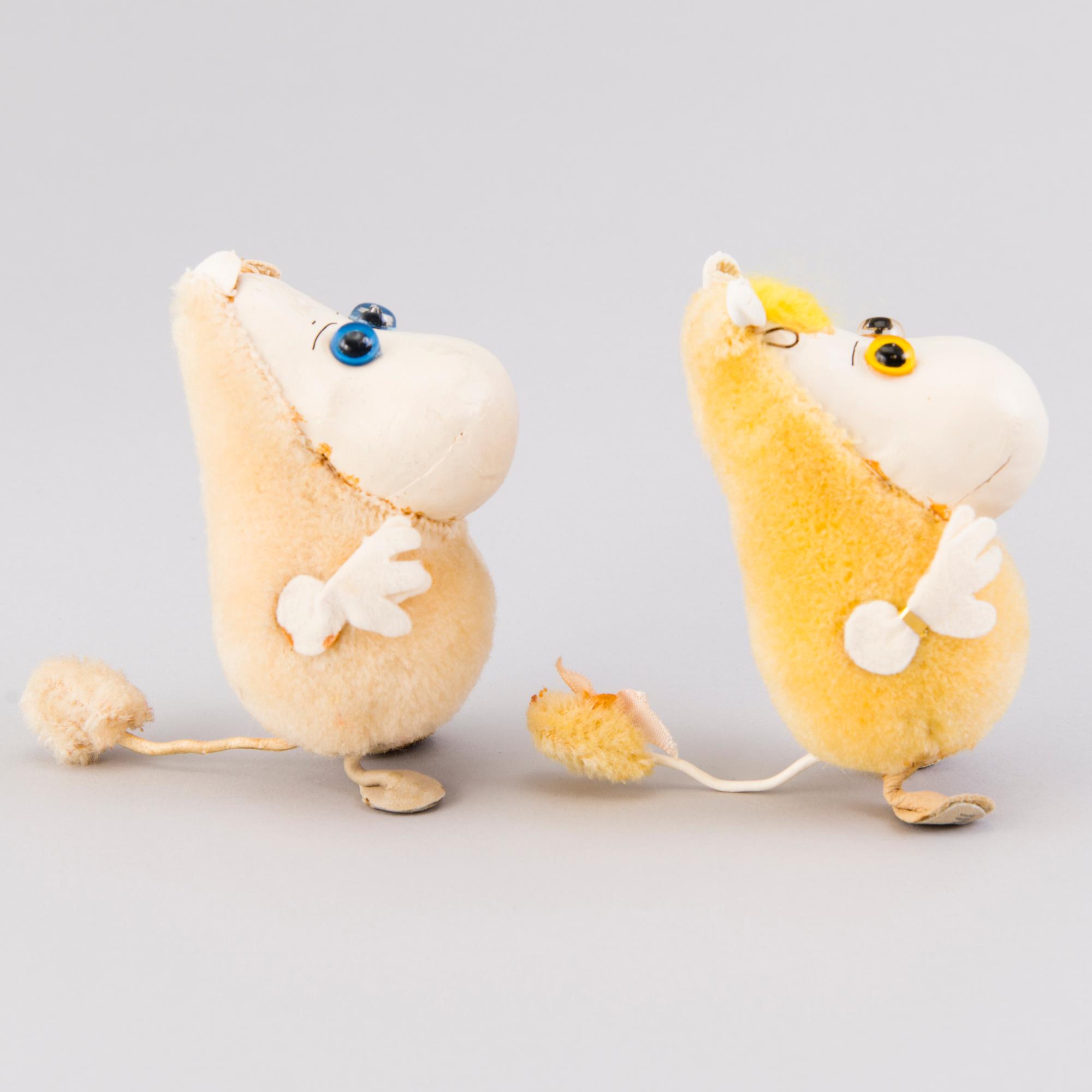 Two 1950-60s Atelier Fauni Moomin characters, Finland.