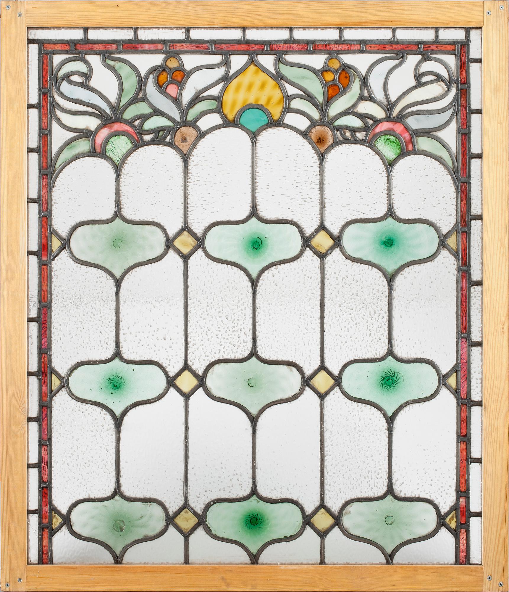 BLYFÖNSTER, ett par, Jugend, 18/1900-tal.