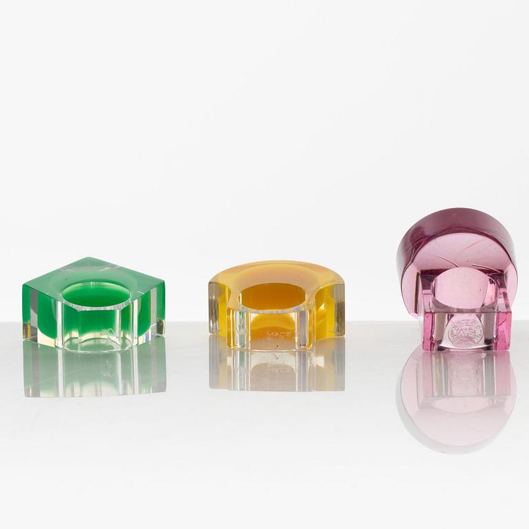 Siv Lagerström, three acrylic rings, 1970s.