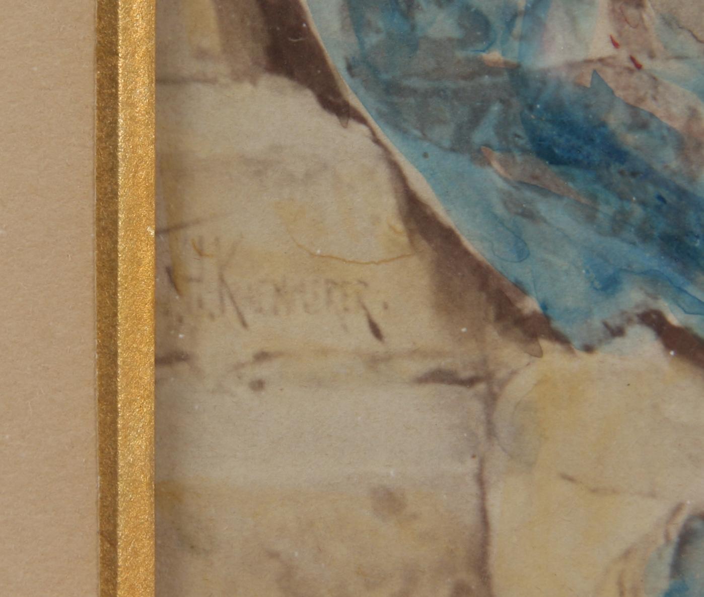 HANDKOLORERADE TRYCK, ett par, omkring sekelskiftet 1800/1900.