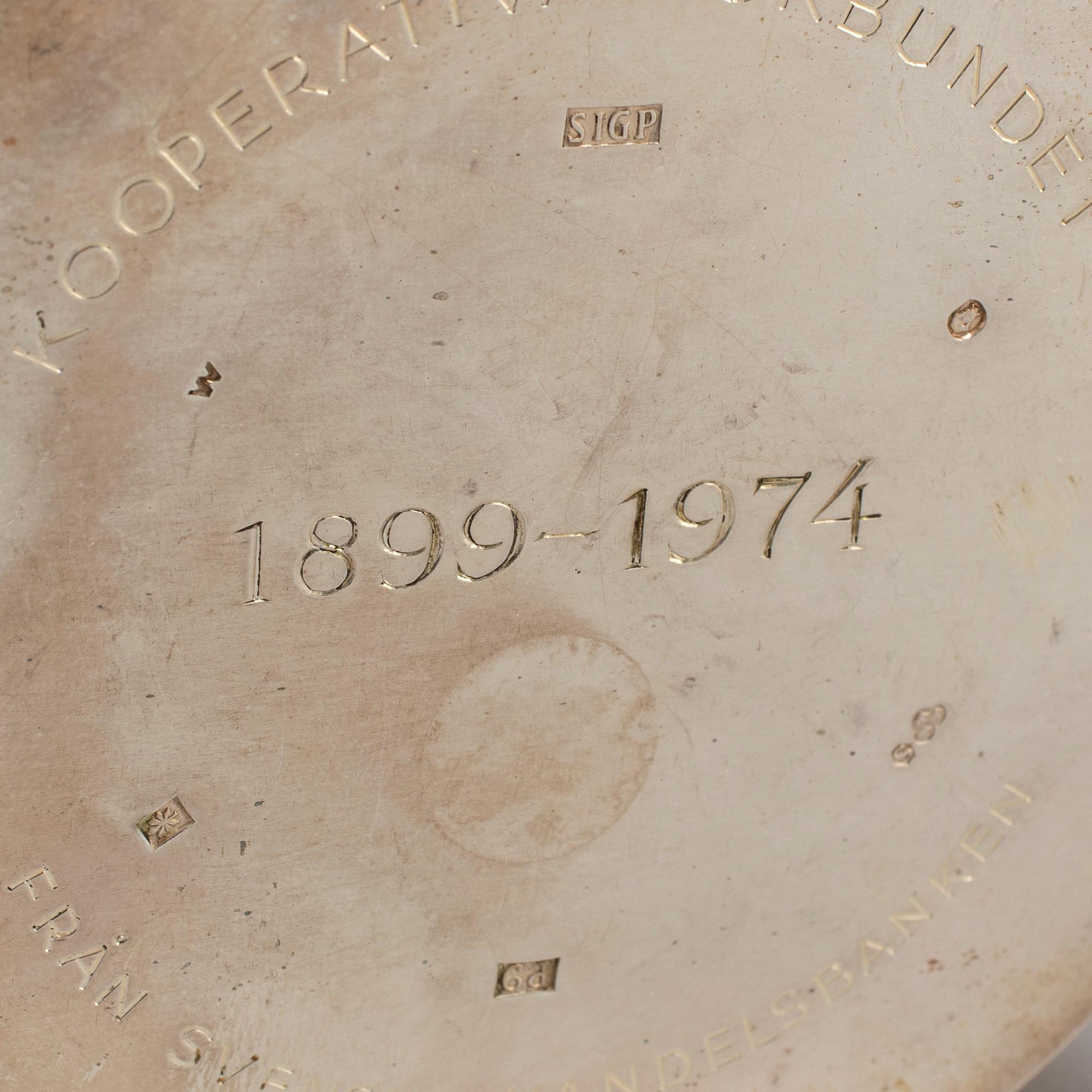SIGURD PERSSON, kanna, silver, Stockholm 1965.