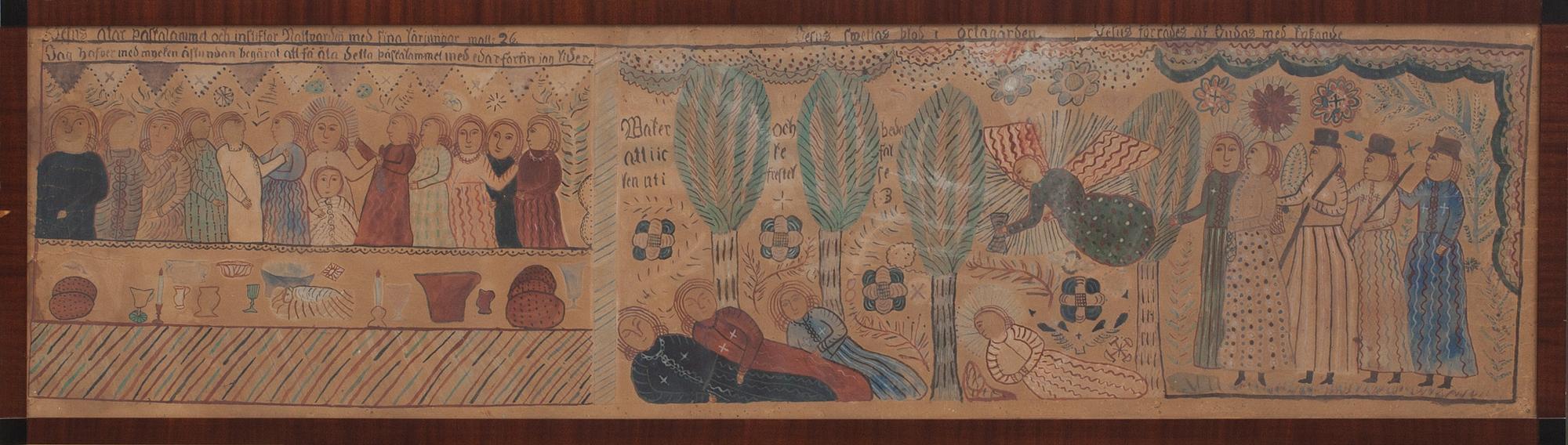 BONADSMÅLNING, målad på papp. 1900-talets första hälft.