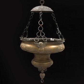 A brass pendant 19th  century.