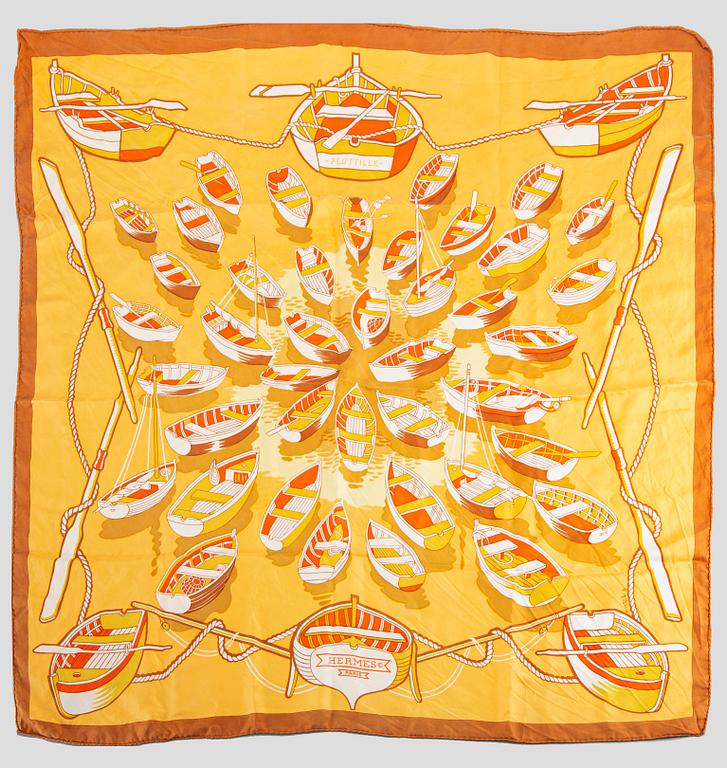 HERMÈS scarf "Flottille" 1971 design P Peron.