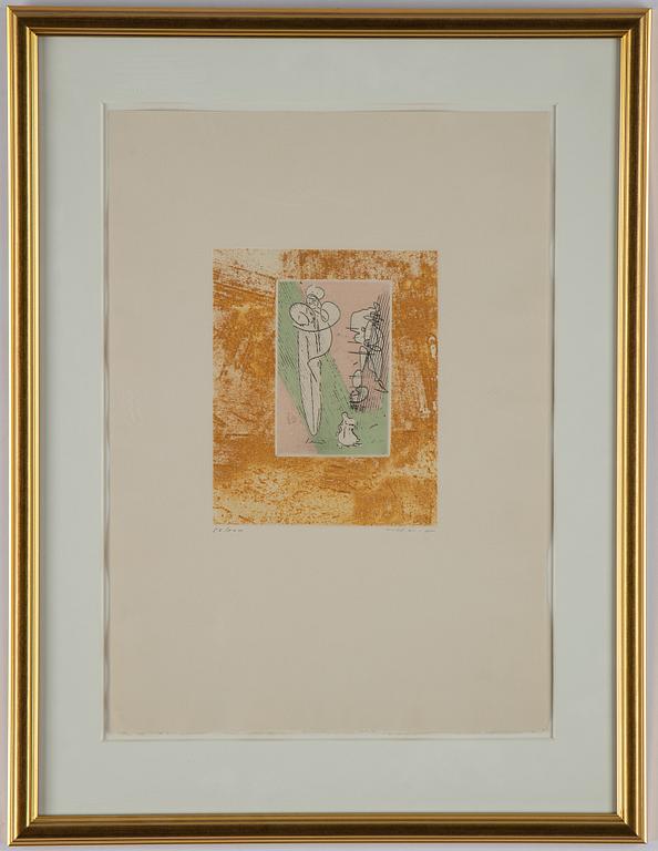Max Ernst, etching & aquatint in colours, 1970, signed 56/100.