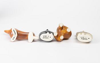 Lisa Larson, a group of seven stoneware figurines, K-Studion Gustavsberg.