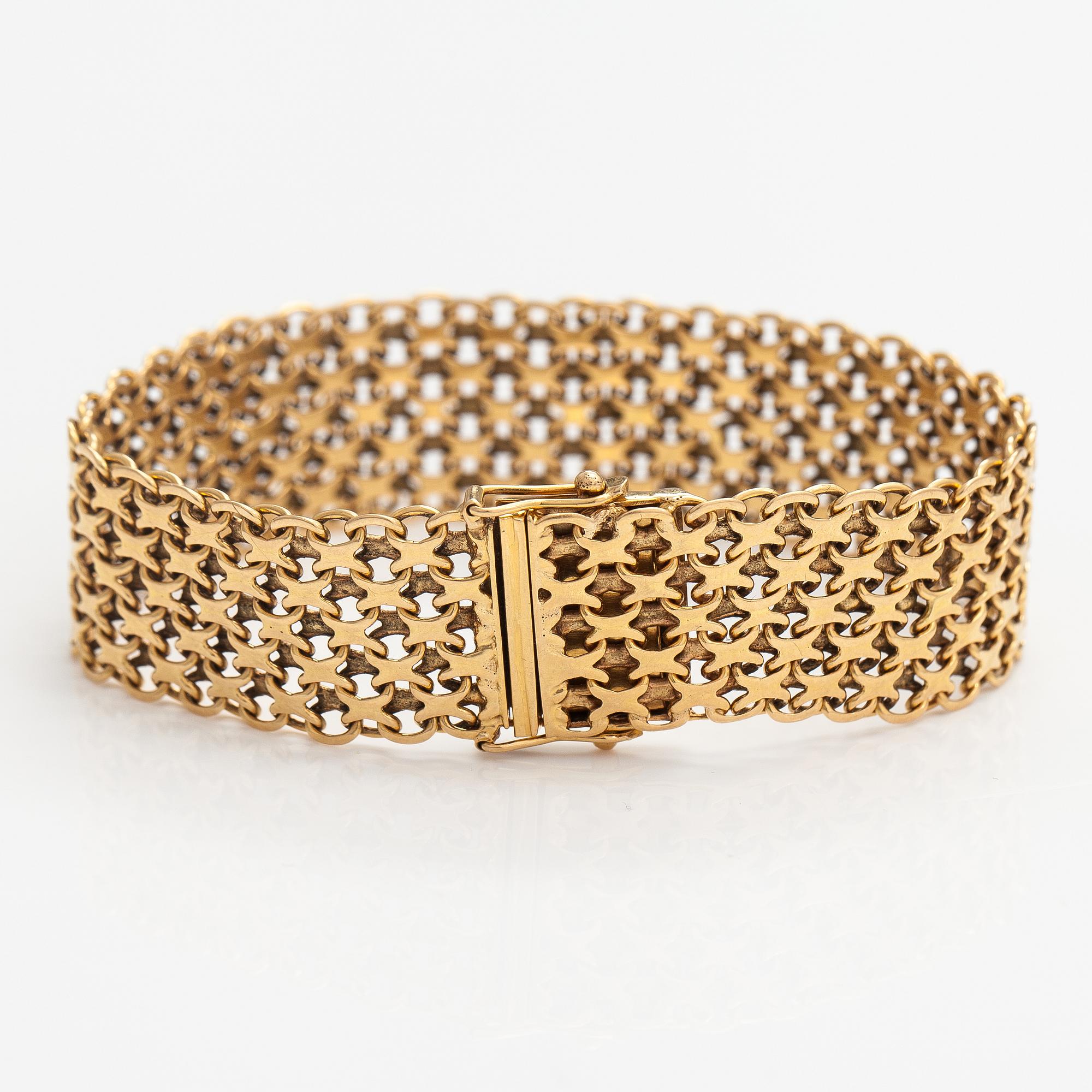 Armband, 18K guld. Esto Ab Guldvarufirman, Stockholm 1980.