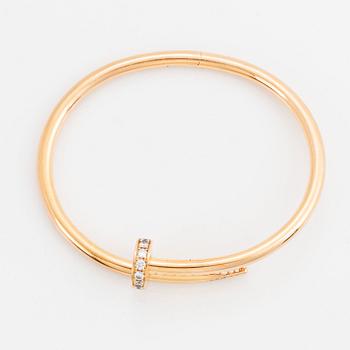 Cartier armband "Juste en Clou" 18K roséguld med runda briljantslipade diamanter.