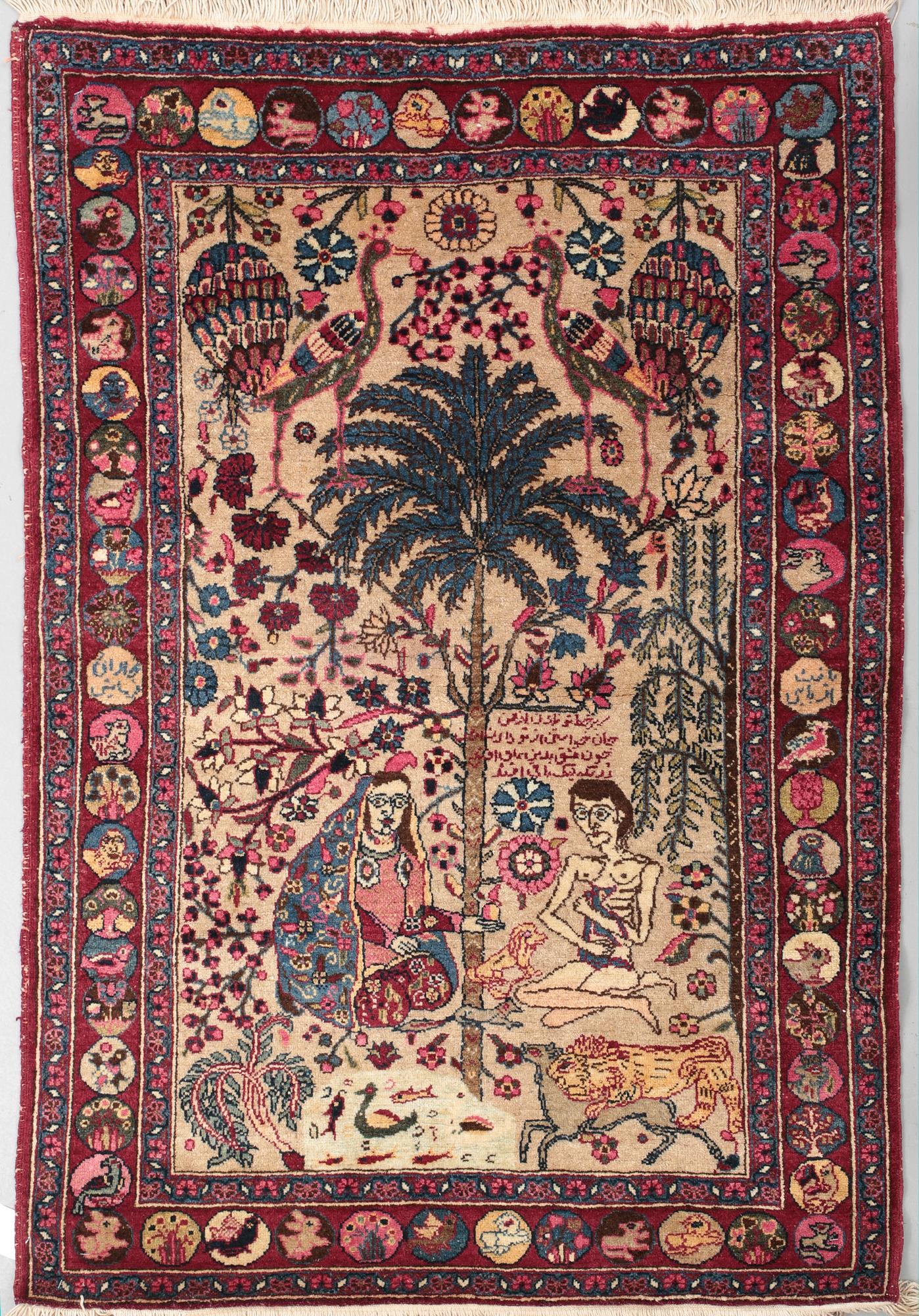 MATTA, old Kirman, figural. Ca 133 x 93 cm.