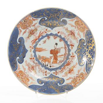 Tallrikar, fyra stycken, porslin, Kina, Qingdynastin, 1700-tal.