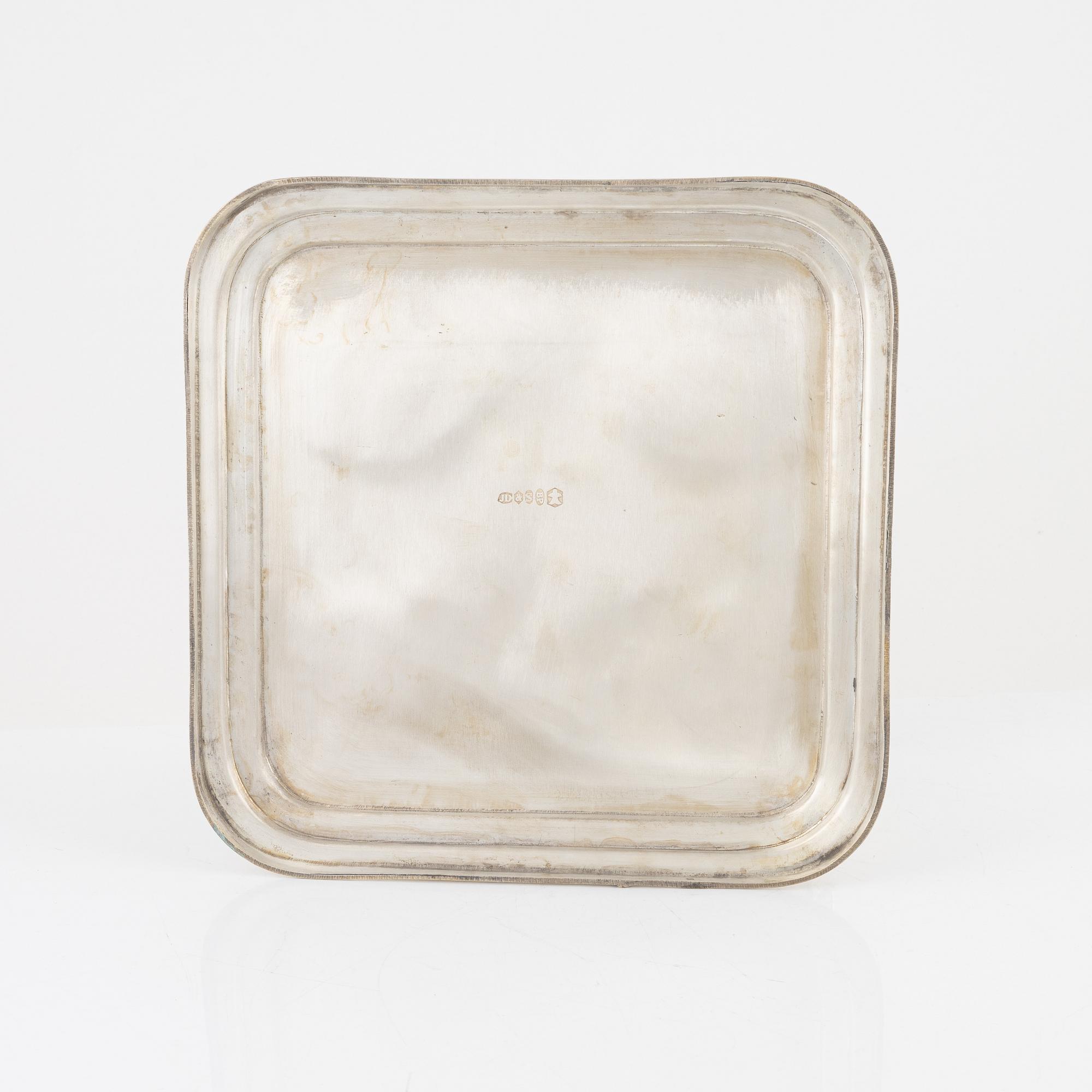 Vinkylare, nysilver, samtida, för fyra flaskor och is.